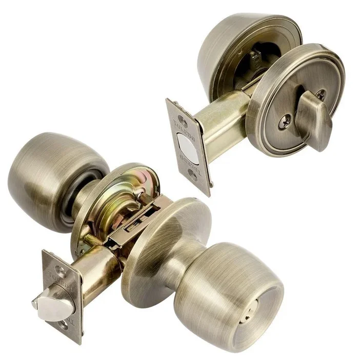 Malaga Single Cylinder Antique Brass Combo Set