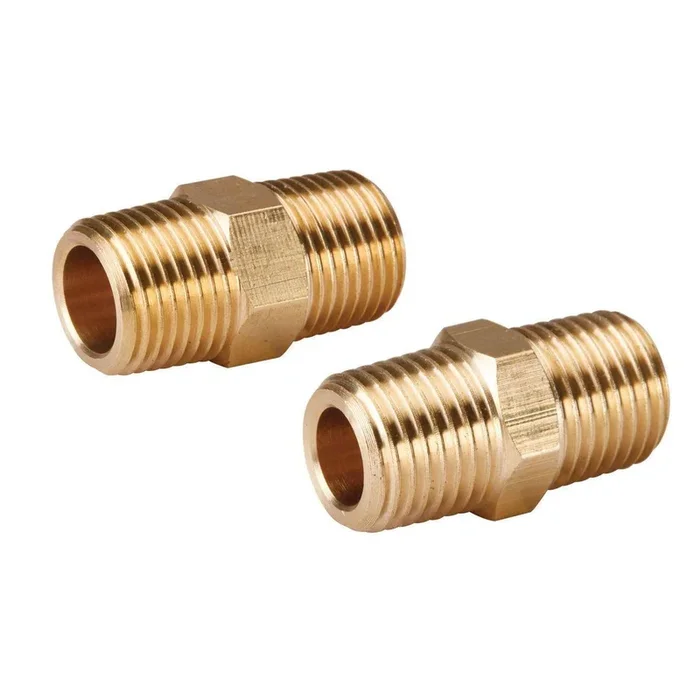 Male Brass Pipe Coupling Set, 2 Pc.