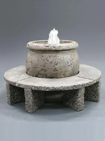 Mall Fountain with Granite Benches