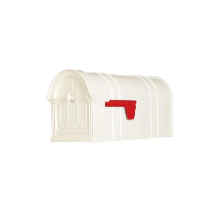 Manchester Steel and Aluminum White Post Mount Mailbox