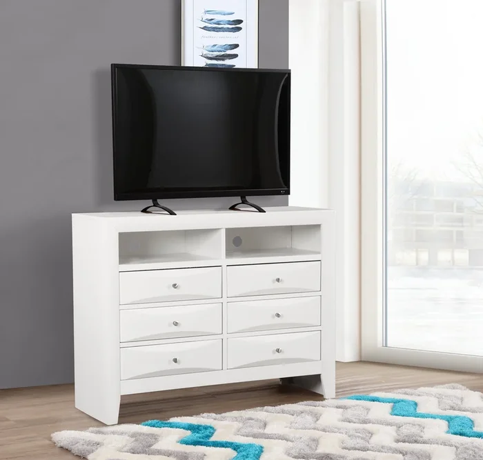 Marilla G1570 Tv2 Media Chestwhite White Particle Board