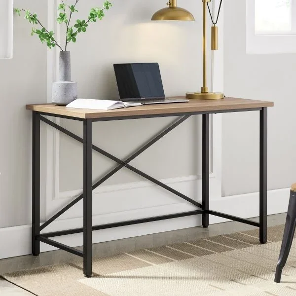 Martina Rectangular 47.5″ Wide Desk In Black/Golden Oak