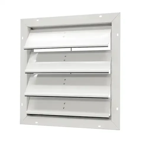 Master Flow 19.75 in. W X 19.75 in. L Powder-Coated White Aluminum Shutter