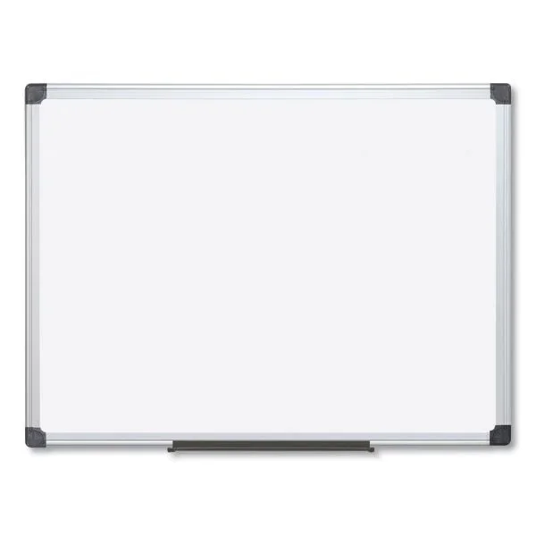 MasterVision Value Lacquered Steel Magnetic Dry Erase Board, 96 x 48, White Surface, Silver Aluminum Frame