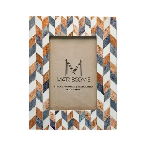 Matr Boomie Artemis Brown/Gray Bone Picture Frame 8.5 in. H X 6.5 in. W