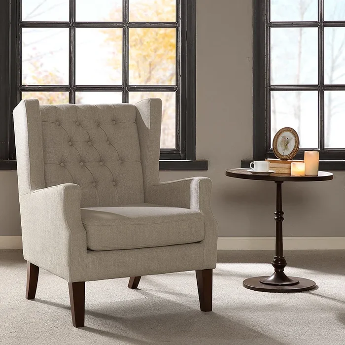 Maxwell Chair Beige Solid Wood