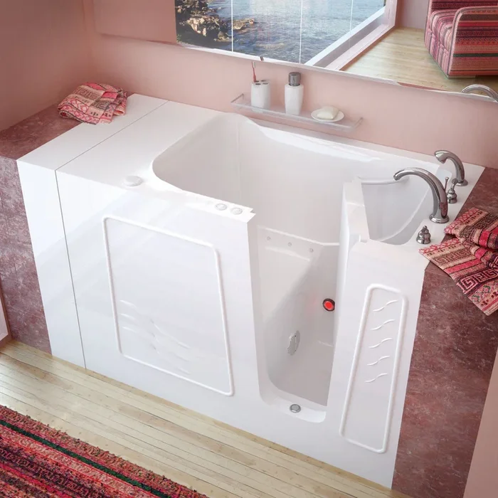 MediTub 3053RWA Walk-In 30 x 53 Right Drain White Air Jetted Walk-In Bathtub