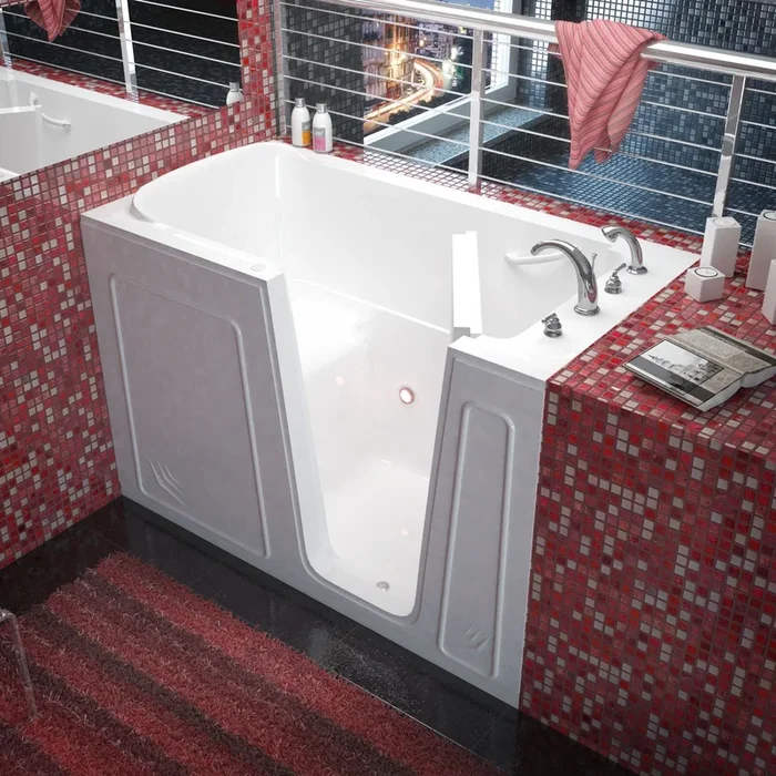 MediTub 3260RWS Walk-In 32 x 60 Right Drain White Soaking Walk-In Bathtub