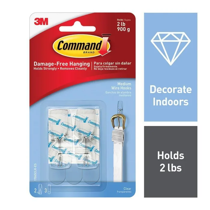 Medium Clear Wire Toggle Hook (2-Pack)