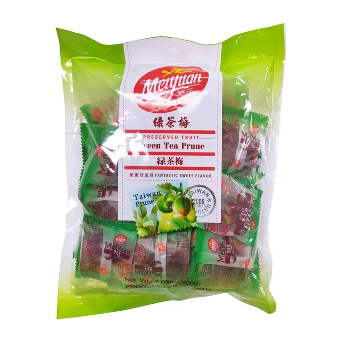 美元精緻綠茶梅(大) – Mei Yuen Green Tea Plum with Pit 200g