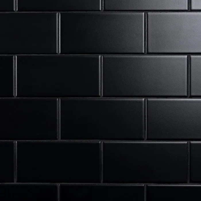 Merola Tile Crown Heights 3 in. x 6 in. Matte Black Ceramic Wall Tile (6.03 sq. ft. /Case)