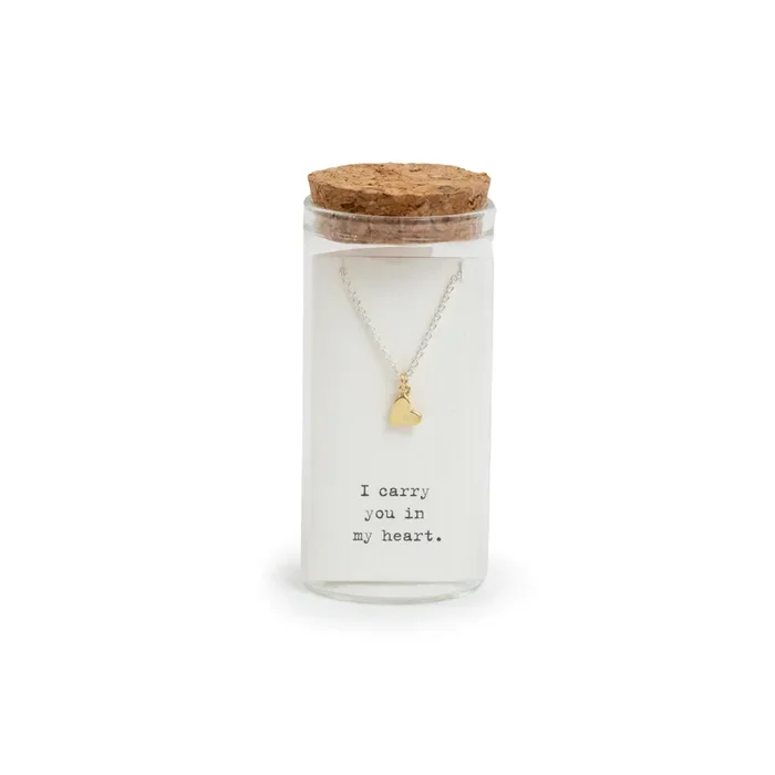 Message in a Bottle Necklace Collection – Gold Heart