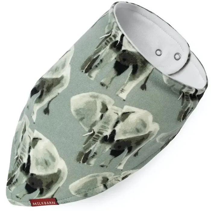 Milkbarn – Kerchief Bib – Grey Elephant