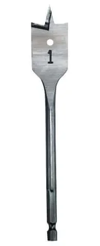 Milwaukee 1-1/8 in. X 6 in. L Heat-Treated Steel Flat Boring Drill Bit Quick-Change Hex Shank 1 pc