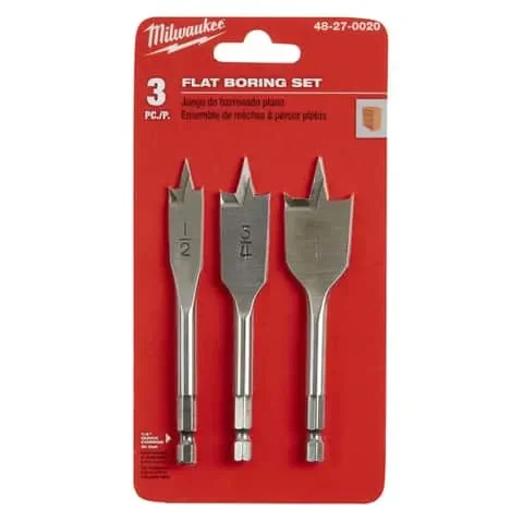 Milwaukee 4.5 in. L Flat Boring Auger Bit Set Carbon Steel 3 pc