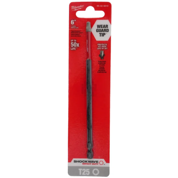Milwaukee 48-32-4810 SHOCKWAVE Impact Duty 6″ T25 TORX Bit