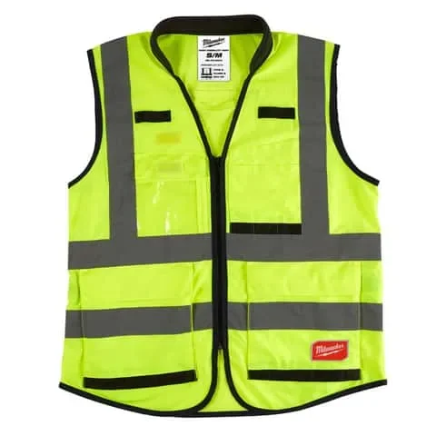 Milwaukee Class 2 with 15 Pockets Performance Safety Vest High Visibility Yellow L/XL