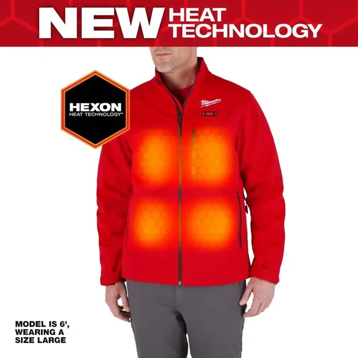 Milwaukee Men’s X-Large M12 12V Lithium-Ion Cordless TOUGHSHELL Red Heated Jacket with (1) 3.0 Ah Battery and Charger