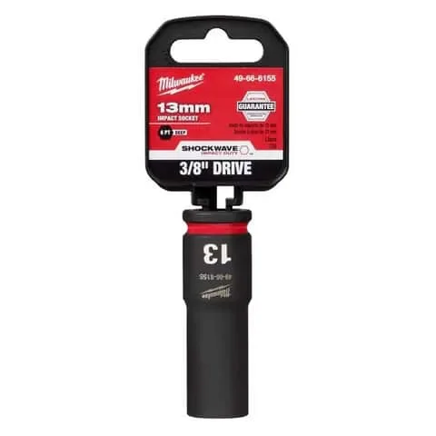 Milwaukee Shockwave 13 mm X 3/8 in. drive Metric 6 Point Deep Impact Socket 1 pc