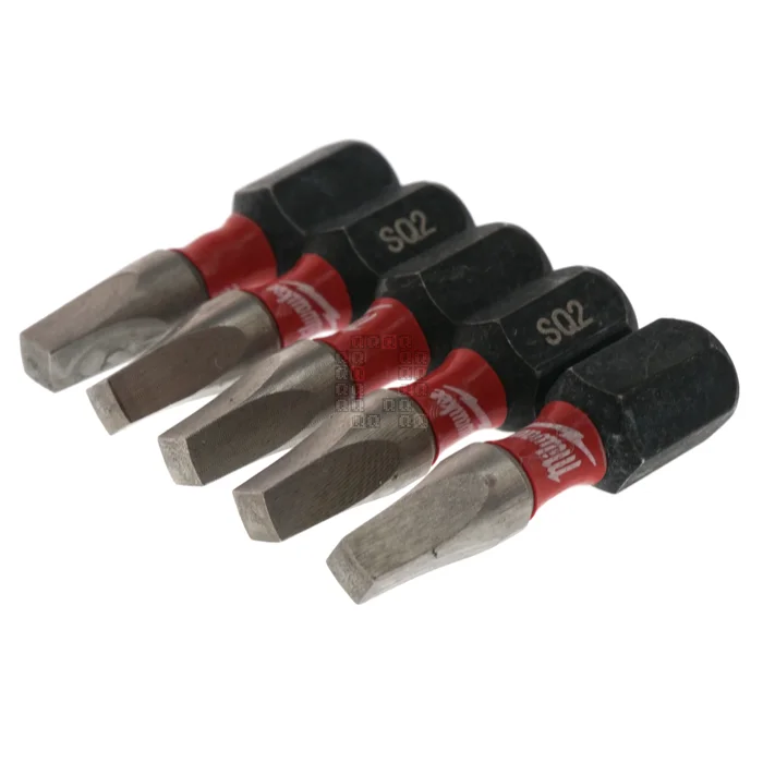 Milwaukee Tool 48-32-4605 SHOCKWAVE™ Impact SQ2 Square Recess #2 Insert Bits, 5-Pack