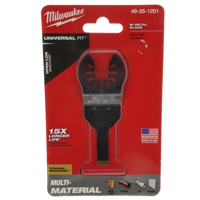 Milwaukee Tool 49-25-1201 OPEN-LOK 3/8″ TiN Multi-Material Multi-Tool Blade