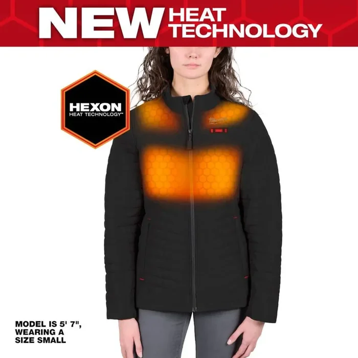 Milwaukee Women’s Large M12 12-Volt Lithium-Ion Cordless AXIS Black Heated Quilted Jacket Kit with (1) 3.0 Ah Battery and Charger