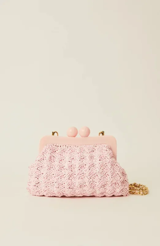 Mina Woven Clutch – Petal