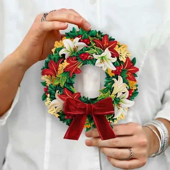 Mini Winter Joy Christmas Wreath Pop-Up Card