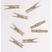 Mini Wooden Spring Clothespins – Natural 1″