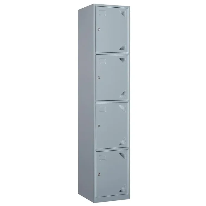 Mlezan Storage Locker 4-Doors with Keys for Employees School Gym in Gray 17 in. D x 15 in. W x 71 in. H