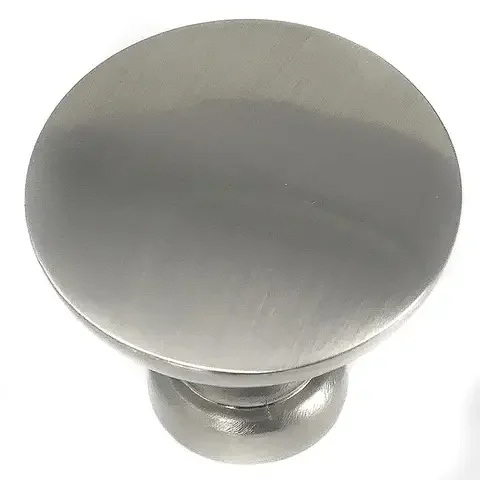 MNG Hardware Soho Round Cabinet Knob 1-1/6 in. D Satin Nickel 1 pk