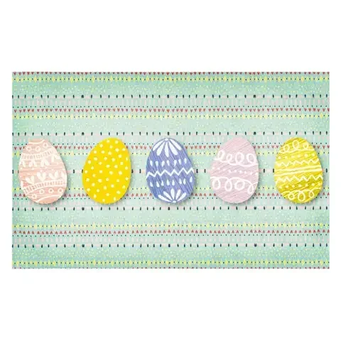 Modern Mat 20 in. W X 32 in. L Multi-Color Easter Eggs Pattern Background Polyester Door Mat