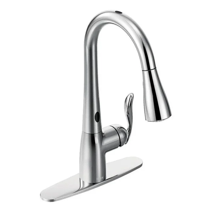 Moen Arbor Chrome 1-Handle Deck-Mount Pull-Down Touchless Kitchen Faucet (Deck Plate Included)