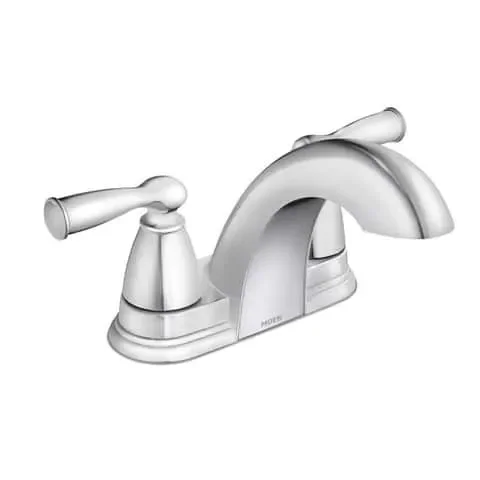 Moen Banbury 2 Chrome Traditional Centerset Bathroom Sink Faucet 4 in.
