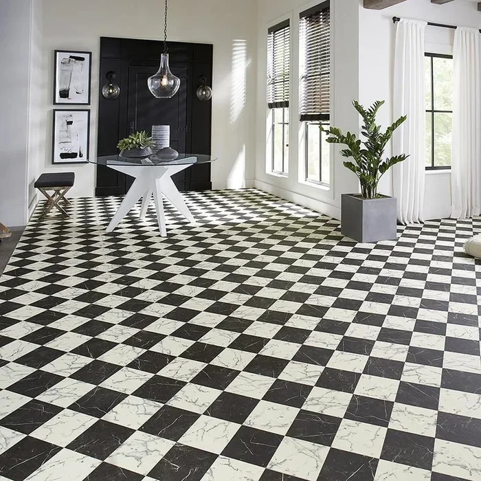 Mohawk 6-ft W Cut-to-Length Kinsley Square Marble Decorative Low-Gloss Finish Sheet Vinyl