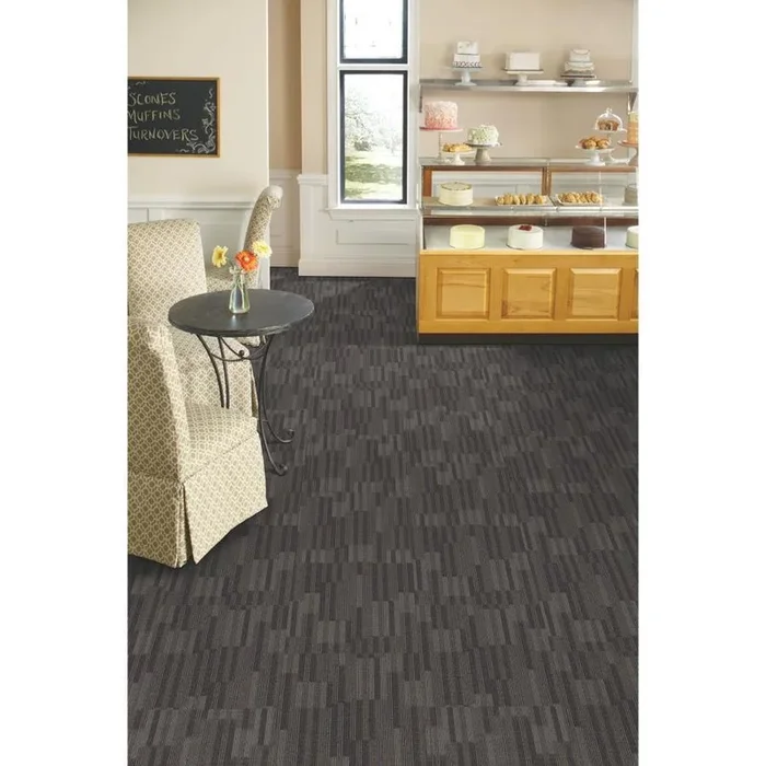 Mohawk Home & Office Common Area Charcoal Textured Carpet Sample (Interior)