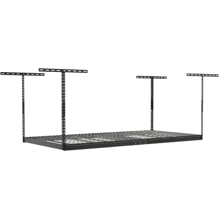 MonsterRax 4’x8′ Overhead Garage Storage Rack Holds Up to 500 Pounds, Hammertone