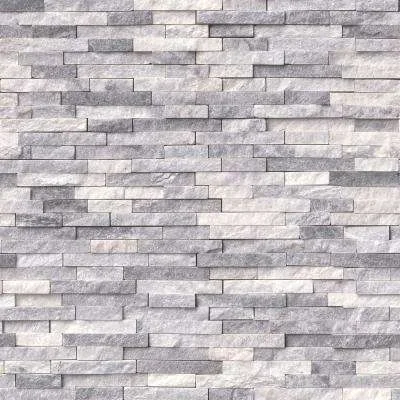 MSI Alaska Gray Splitface 12 in. x 12 in. x 10 mm Marble Mesh-Mounted Mosaic Tile (1 sq. ft.)