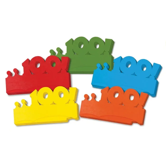 My First 100 Days Paper Crowns 25Pk – Celebrate the 100th Day of School in Style!