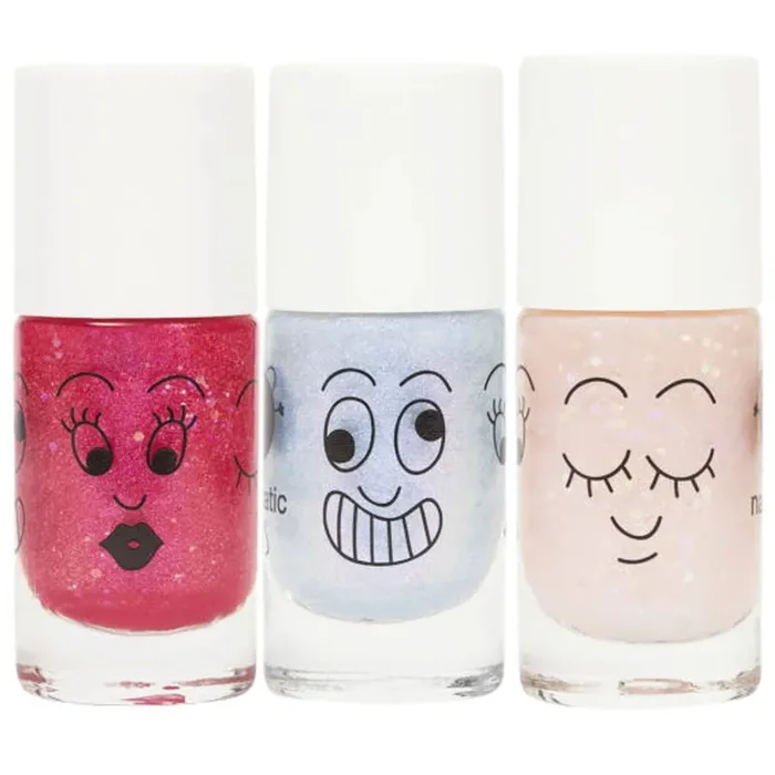 Nailmatic Kids Nail Polish Mermaid Set | Pearly Blue, Glitter Pink & C