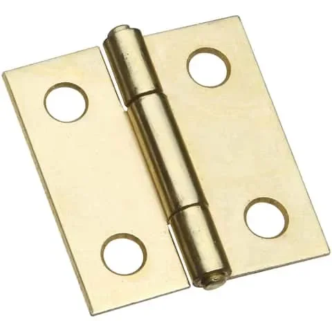 National Hardware 1-3/8 in. L Brass-Plated Door Hinge 2 pk