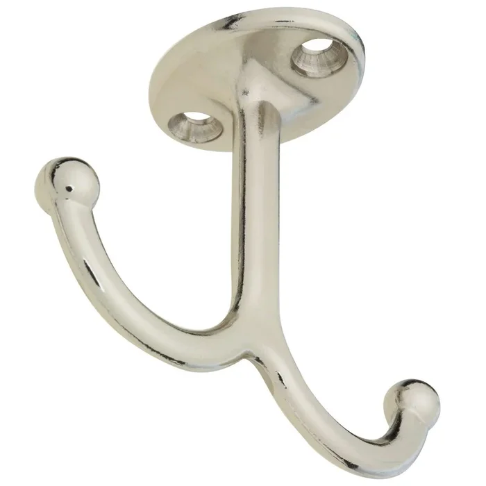 National Hardware Zinc Undershelf Coat Hook 35 lb. cap. 2 pk