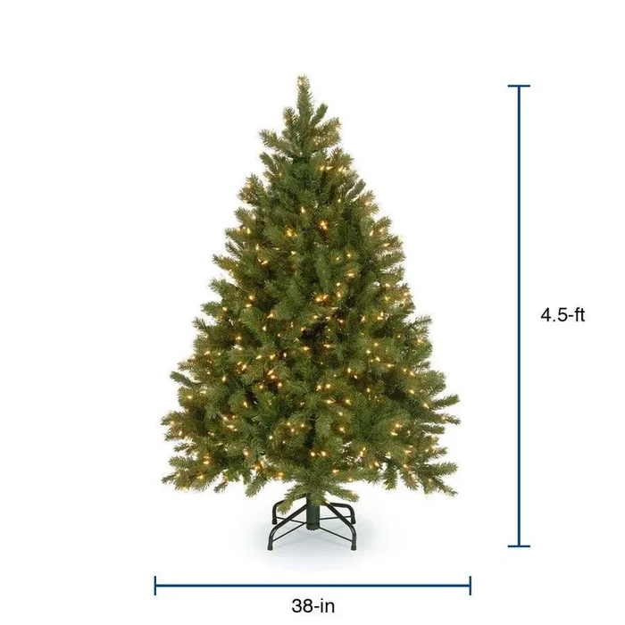 National Tree Company 4.5-ft Douglas Fir Pre-Lit Traditional Artificial Christmas Tree with 450 Constant White Clear Incandescent Lights