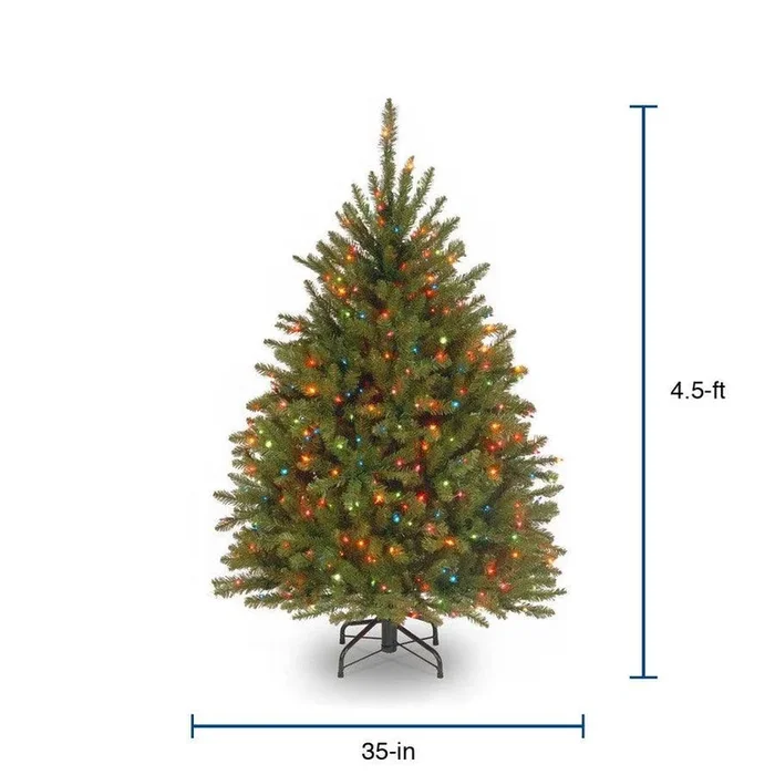 National Tree Company 4.5-ft Pre-Lit Traditional Artificial Christmas Tree with 450 Constant Multicolor Incandescent Lights