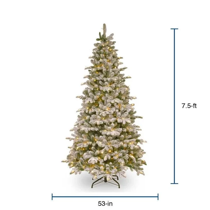 National Tree Company 7.5-ft Pre-Lit Traditional Artificial Christmas Tree with 450 Constant White Clear Incandescent Lights