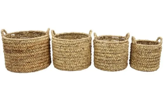 Natural Water Hyacinth Wicker Basket