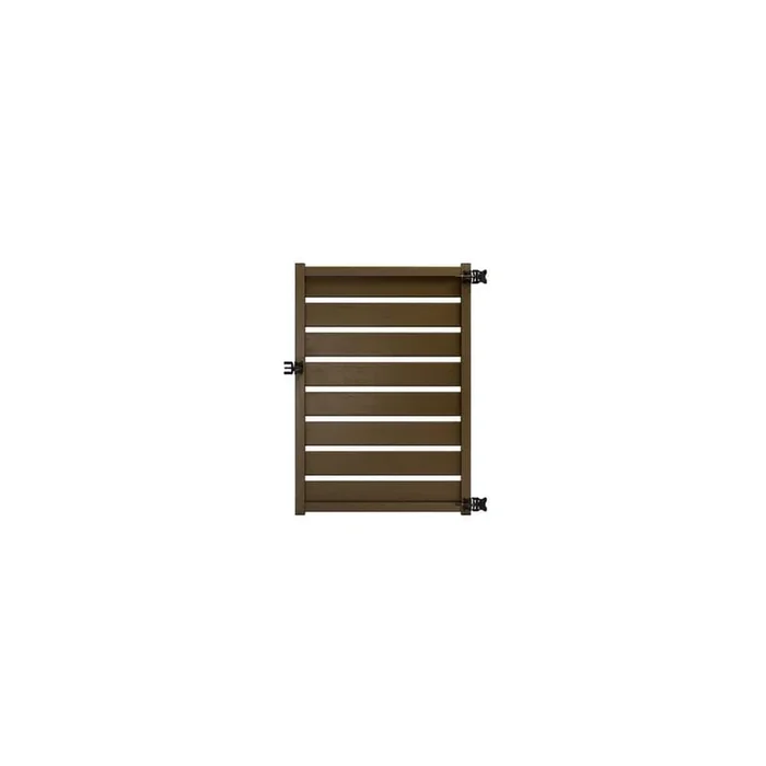 Natures Composites Composite Modern Horizontal Semi-Privacy ( 6 ft. H x 4 ft. W) Rosewood (Brown) Full Size Fence Gate