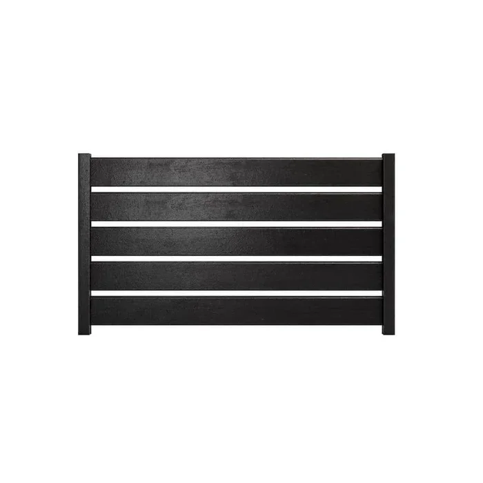 Natures Composites Composite Modern Horizontal Semi-Privacy Perimeter Fence (3.5 ft. H x 6 ft. W) Raven