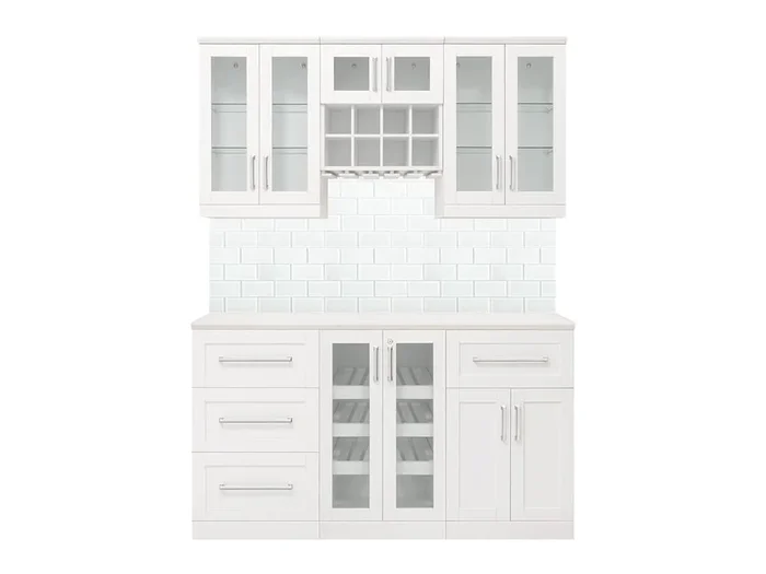 NewAge Products Home Bar 63-in x 85-in White Rectangle Bar Cabinet