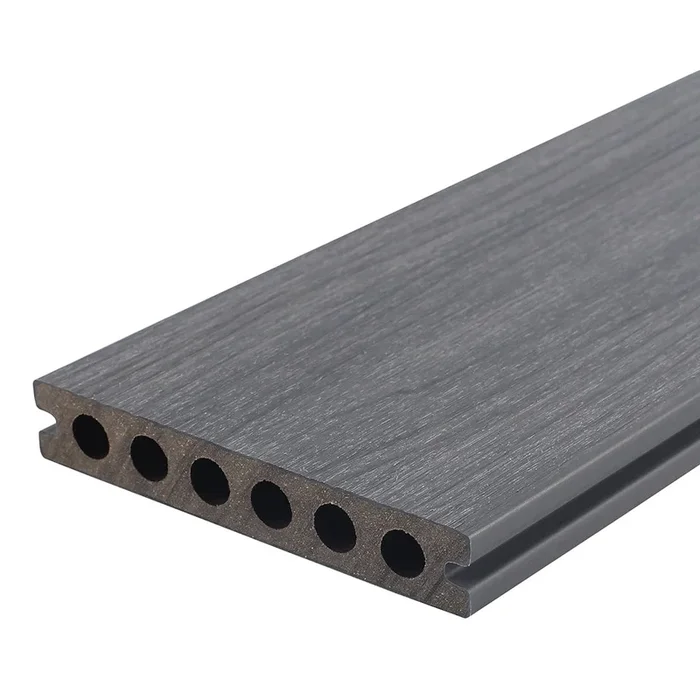 NewTechWood Voyager Hollow Board 1-in x 6-in x 8-ft Westminster Gray Grooved Composite Deck Board (49-Pack)